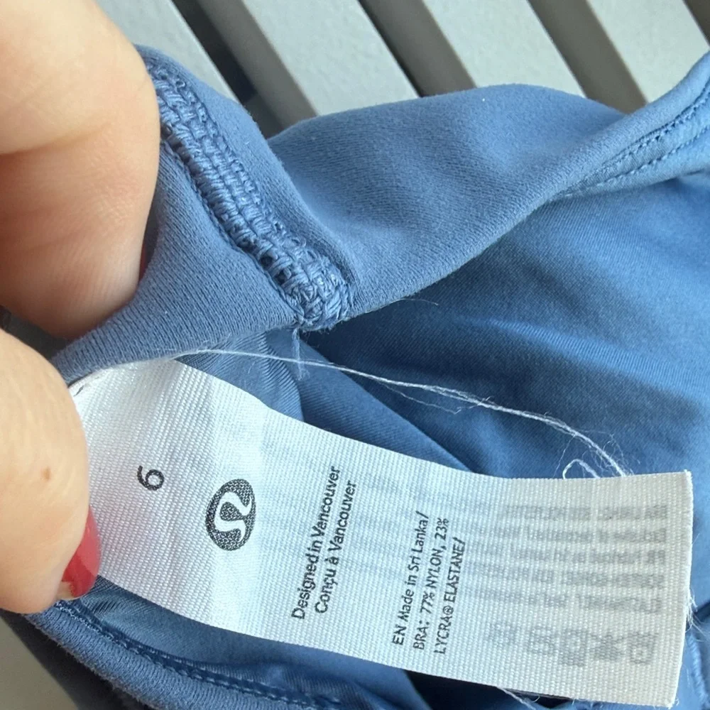 Lululemon Wunder Train Strappy Racer Bra C/D Pitch Blue Size 6